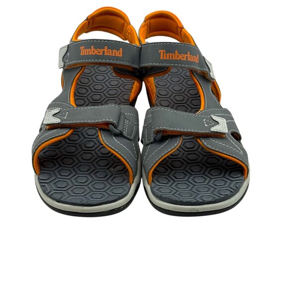 Timberland Youth Sandals Gray Orange A24Q1 Adjustable Straps Sz 6‎ (W 7.5-8) - Picture 5 of 11